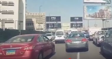 كثافات مرورية أعلى كوبري أكتوبر المتجه من مدينة نصر للمهندسين.. فيديو