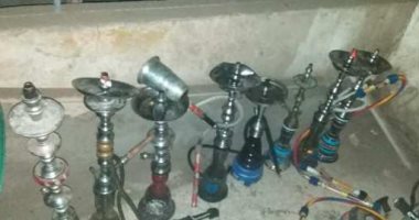 ضبط شيش داخل مقاهى مخالفة فى حملة ليلة بمدينة إهناسيا ببنى سويف