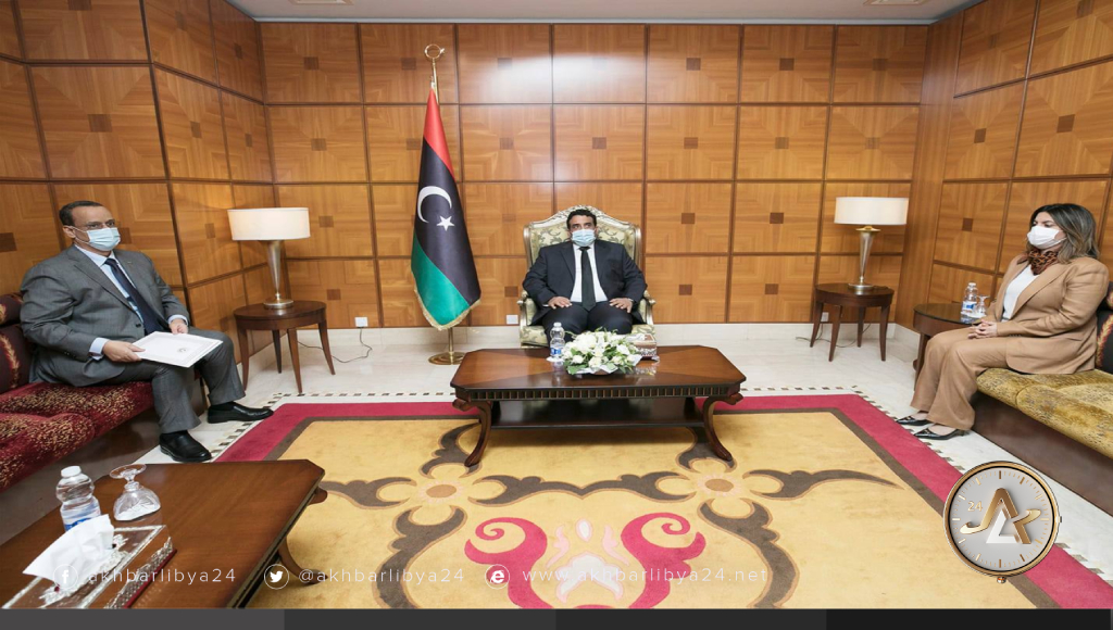 المنفي يستقبل وزير خارجية موريتانيا