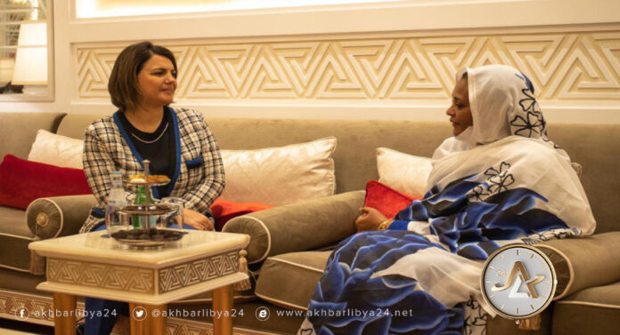المنقوش ونظيرتها السودانية تتبادلان وجهات النظر حول القضايا المشتركة بين ليبيا والسودان
