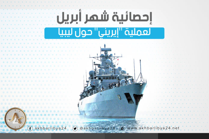 انفوجرافيك | إحصائية شهر أبريل لعملية “#إيريني” حول ليبيا
