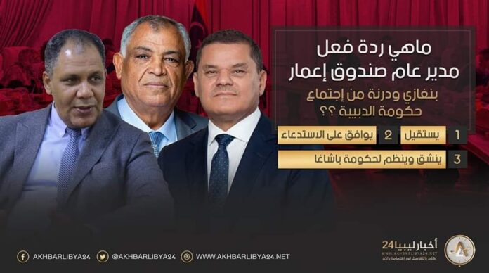 استطلاع| الغالبية تتوقع عدم حضور مدير عام صندوق إعمار بنغازي ودرنة لاجتماع حكومة الدبيبة